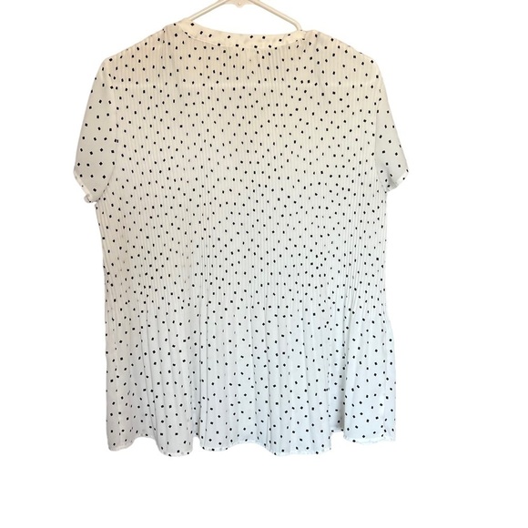 Anthropologie Pleione Top Womens Xs White Black Abstract Oversized Blouse - Picture 5 of 8